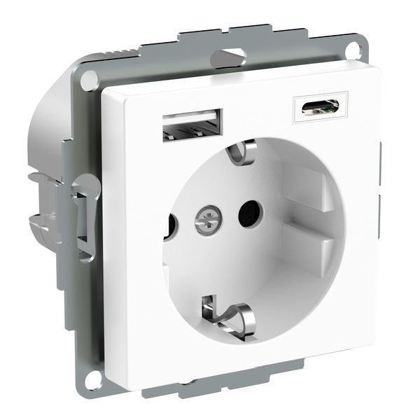 Elso m. USB-Ladeg. Typ A + C 3,0A weiß Exxact Steckdose (WDE002174)