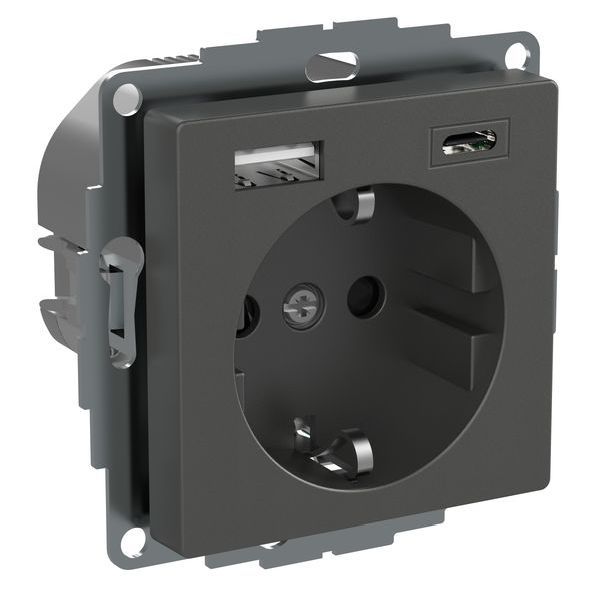 Elso m. USB-Ladeg. Typ A + C 3,0A anth Exxact Steckdose (WDE003174)