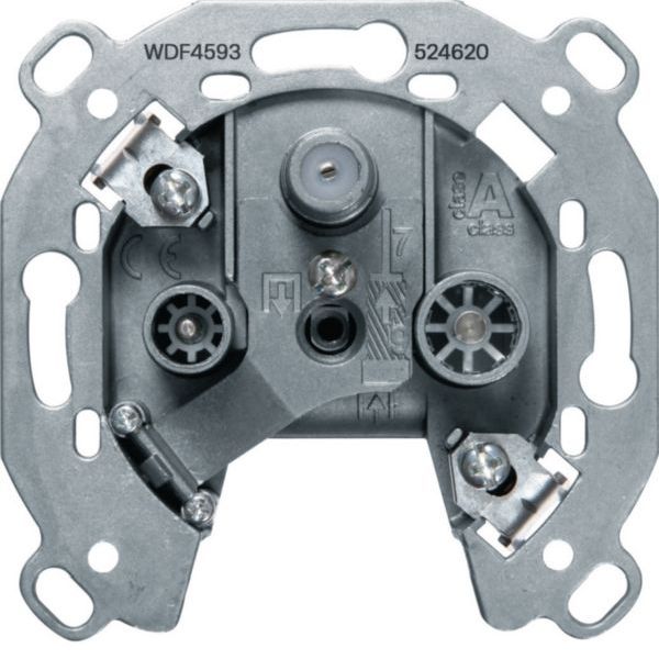 Hager 3-Loch SAT TV FM Einzeldose UP Antennen-Steckdose (WDF4593)