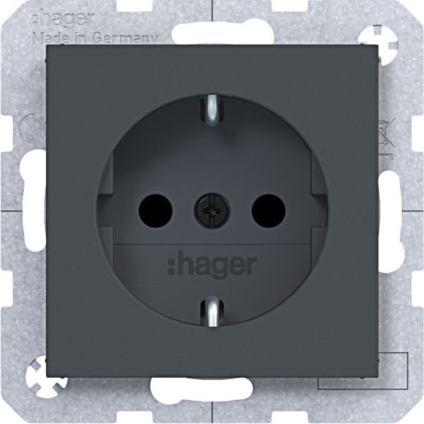 Hager erh. Berühr. Steckklemmen A.x/C.x anth. Steckdose SCHUKO (WAS1200AT)