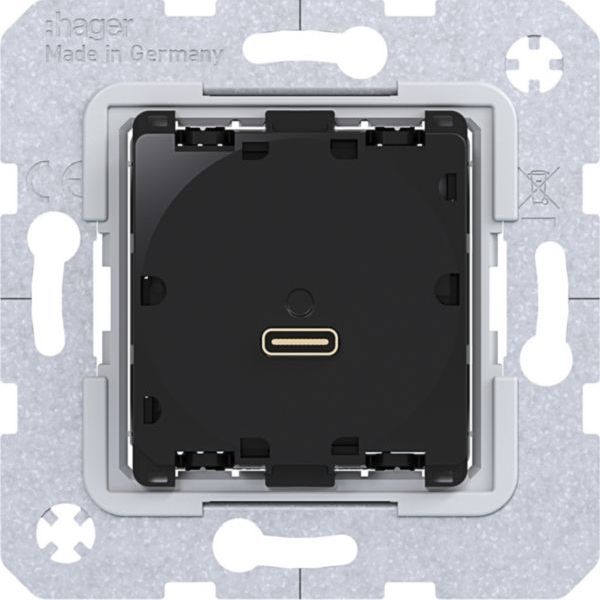 Hager Typ C Power Modul 65 W sw UP A.x/C.x USB-Ladesteckdose (WAS4154)
